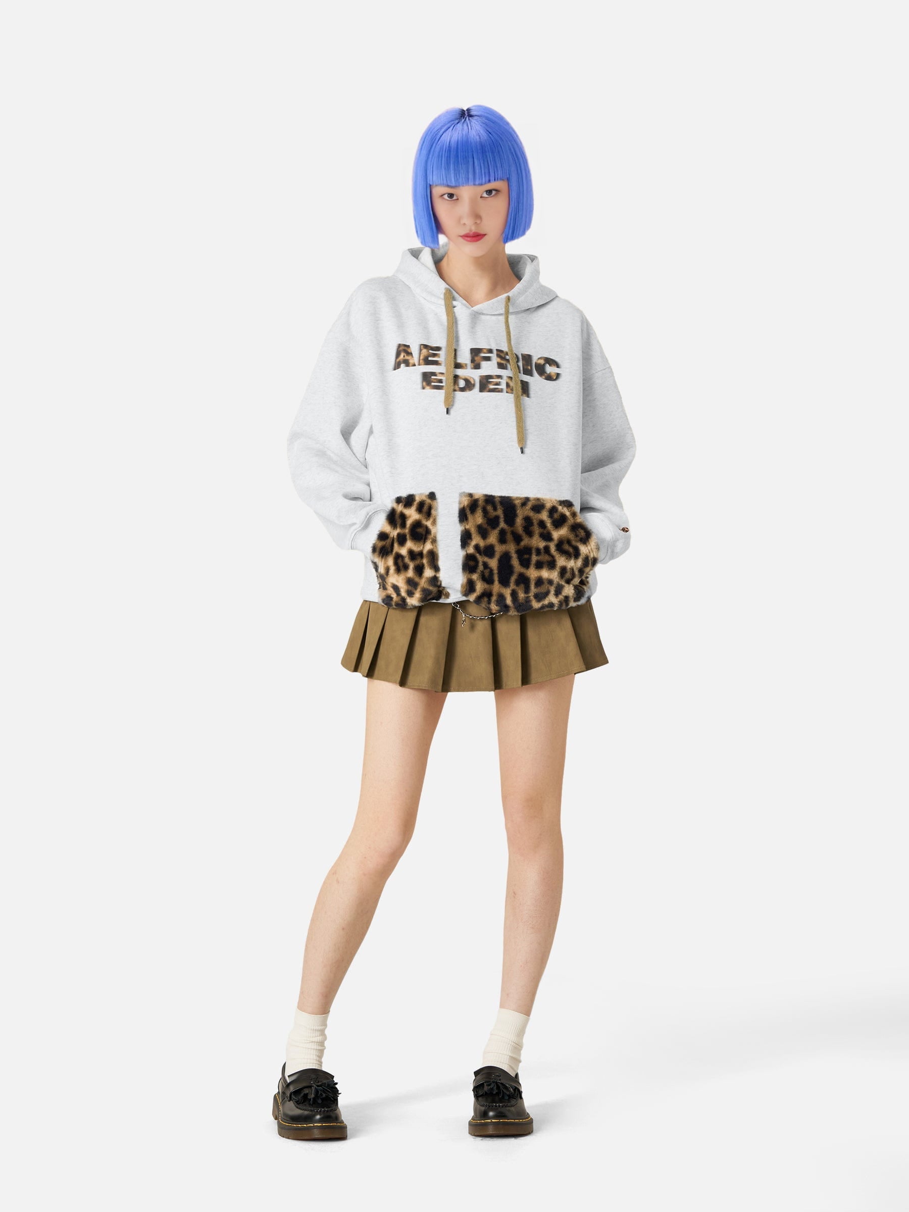 Leopard Print Patchwork Hoodie for Women | Aelfric Eden