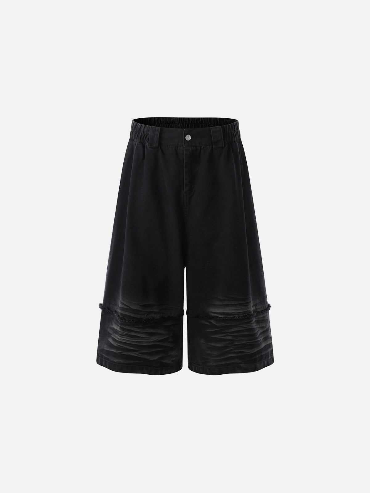 Washed Fringe Longline Jean Shorts for Streetwear | Aelfric Eden