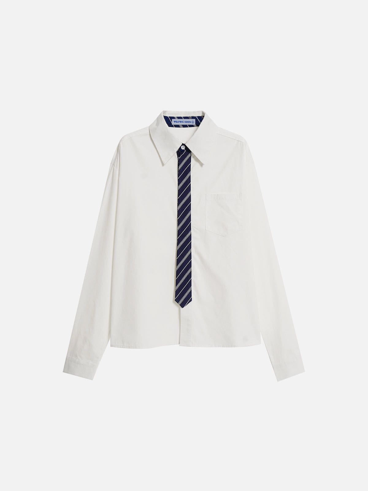 Stripe Necktie Long Sleeve Shirt for Men | Aelfric Eden Cotton