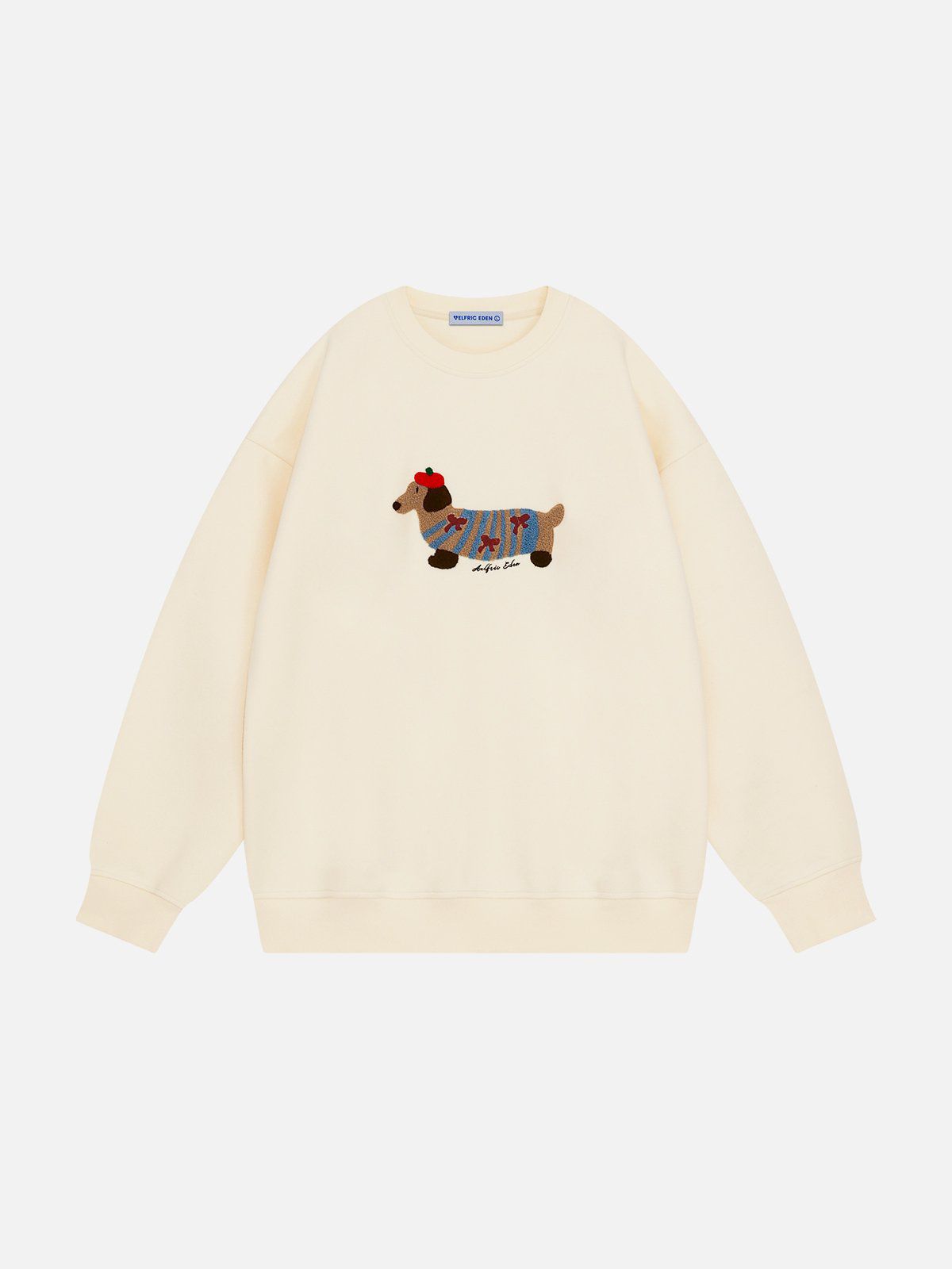 Cartoon Dachshund Sweatshirt with Sausage Dog Embroidery | Aelfric Eden