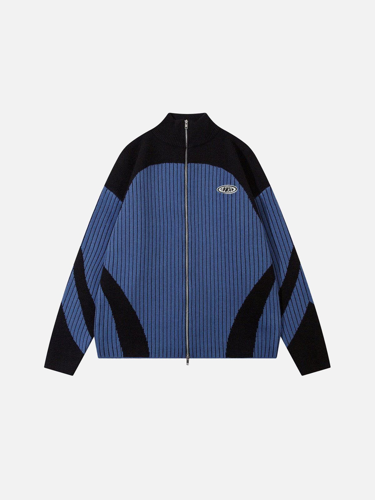 Color Block Stripe Turtleneck Cardigan for Women | Aelfric Eden