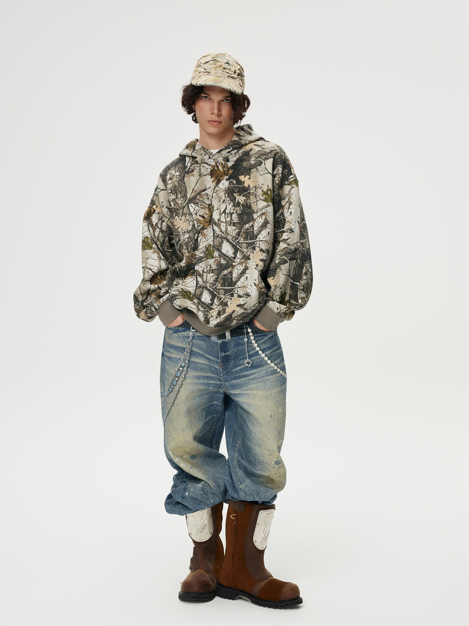 Camouflage Tree Branch Graphic Hoodie for Streetwear | Aelfric Eden