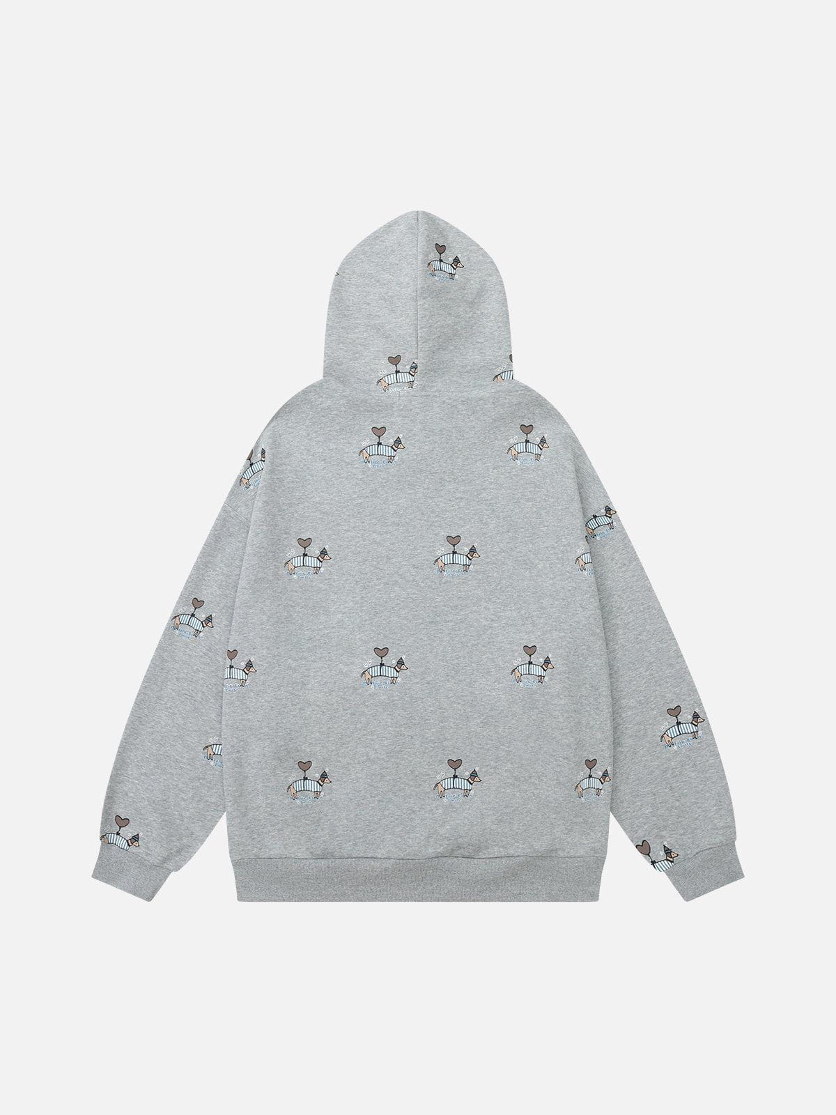 Cartoon Dog Print Hoodie for Men & Women | Aelfric Eden