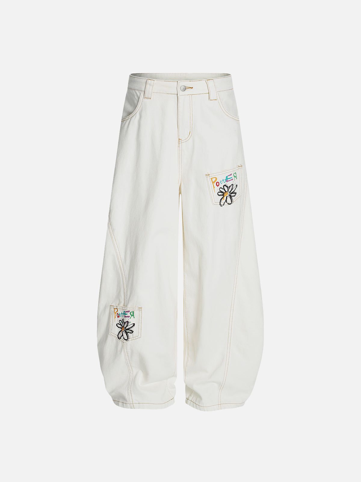 Graffiti Flower Baggy Pants with Multi Pocket | Aelfric Eden