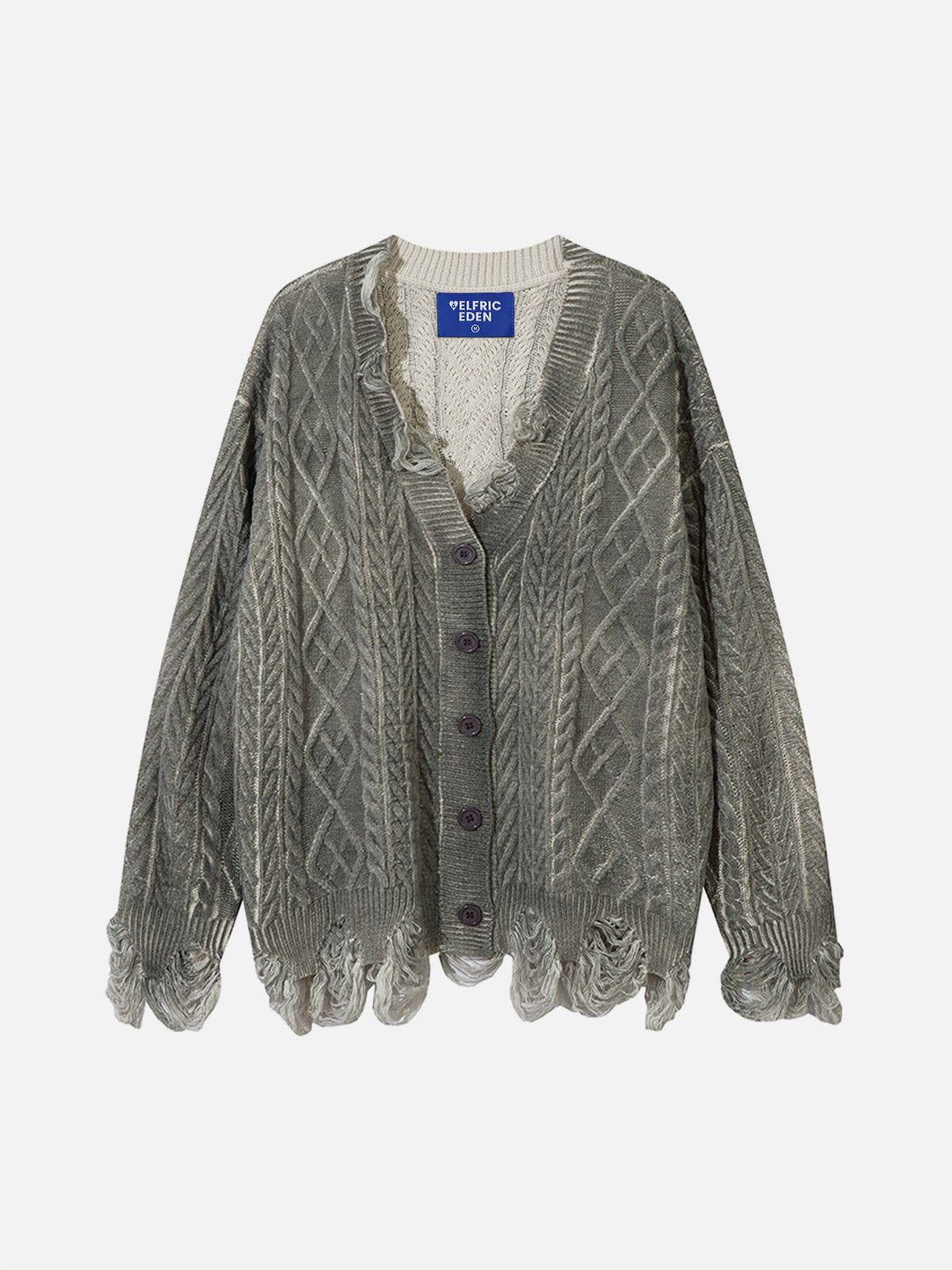 Vintage Washed Distressed Cardigan for Men | Aelfric Eden