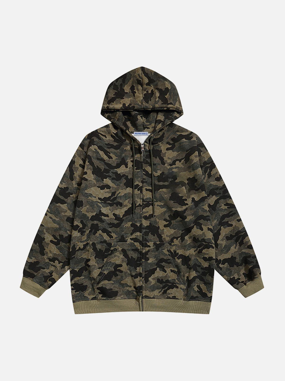 Camouflage Zip-Up Hoodie for Men | Aelfric Eden Oversized Style
