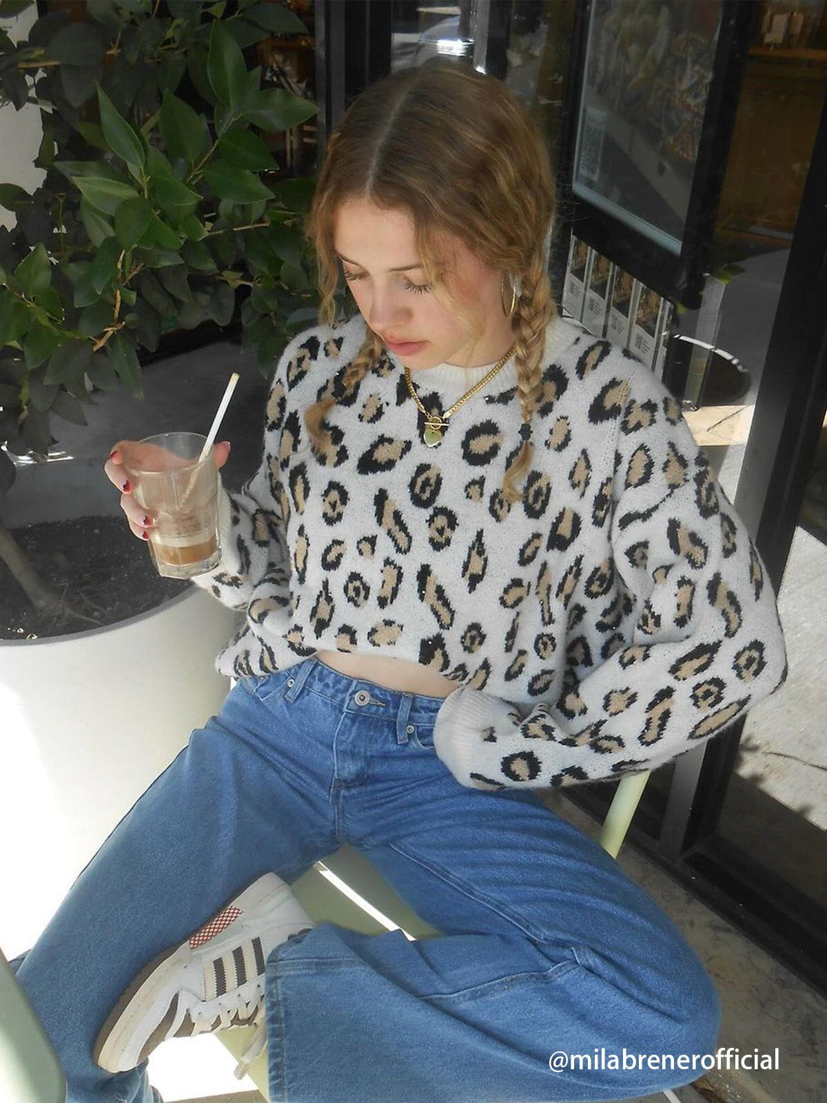 Apricot Leopard Print Sweater | Aelfric Eden