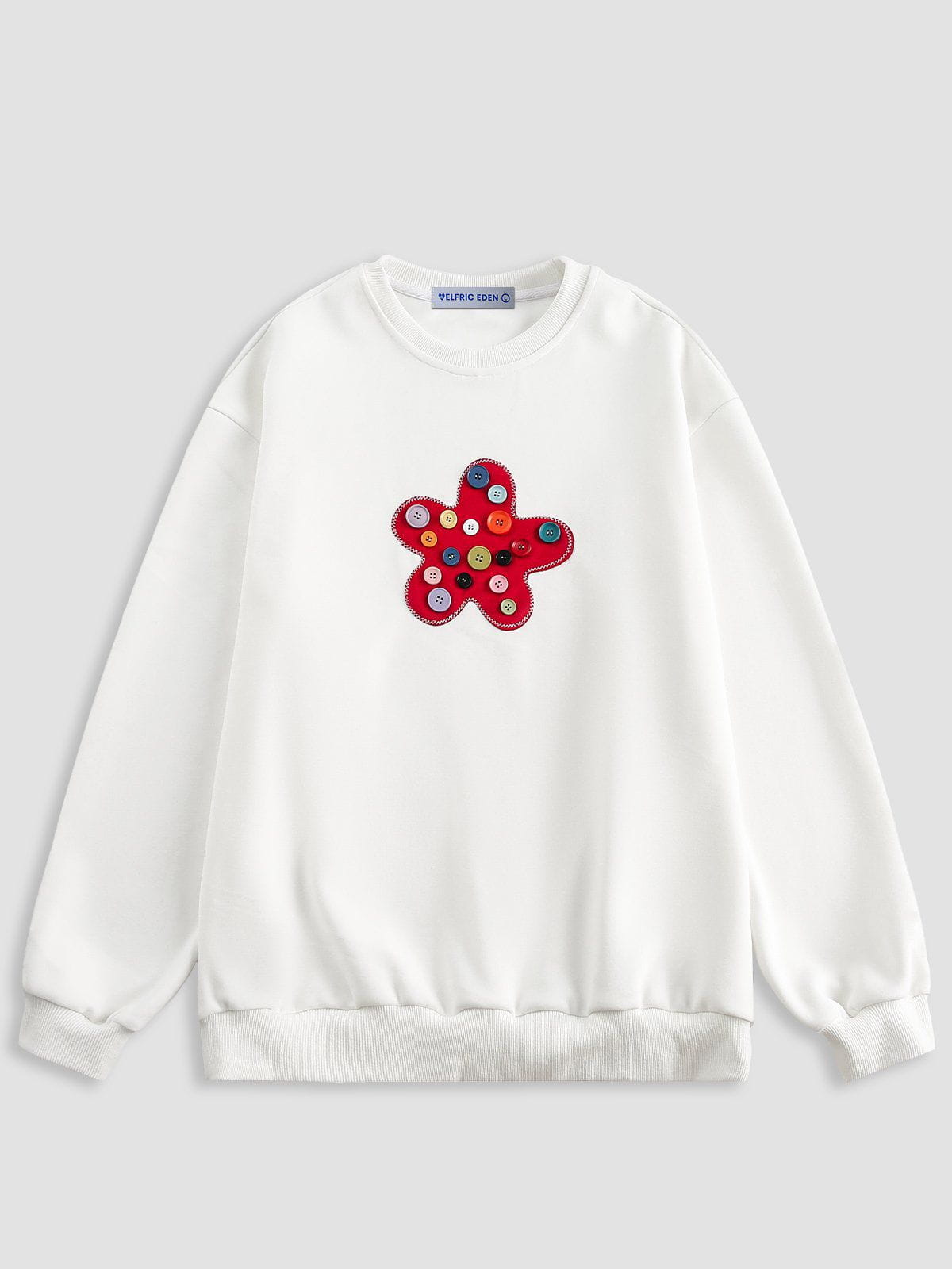 Button Star Sweatshirt | 100% Cotton Oversized | Aelfric Eden