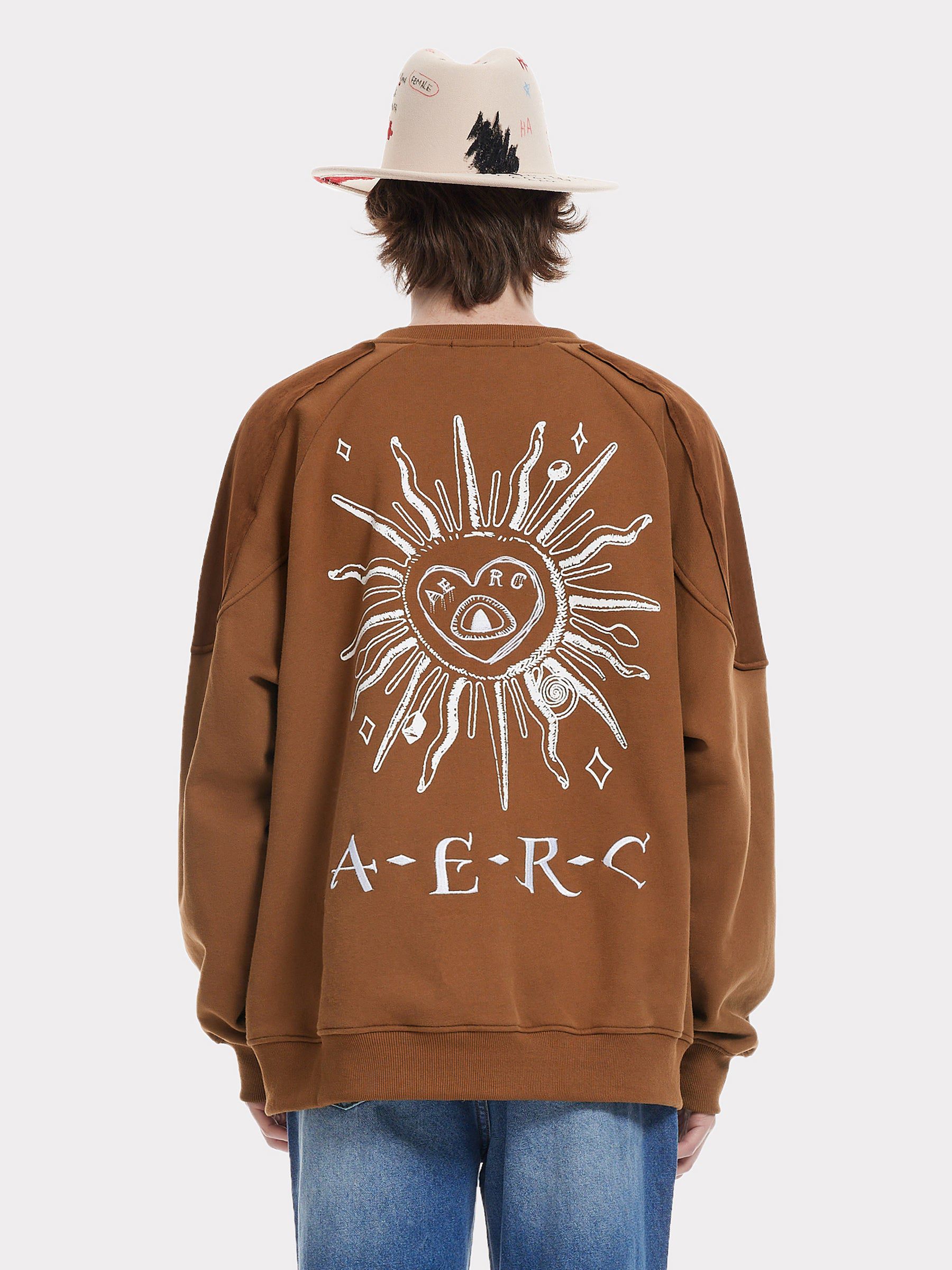 Vintage Sun Eye Print Sweatshirt | 100% Cotton Embroidery | Aelfric Eden