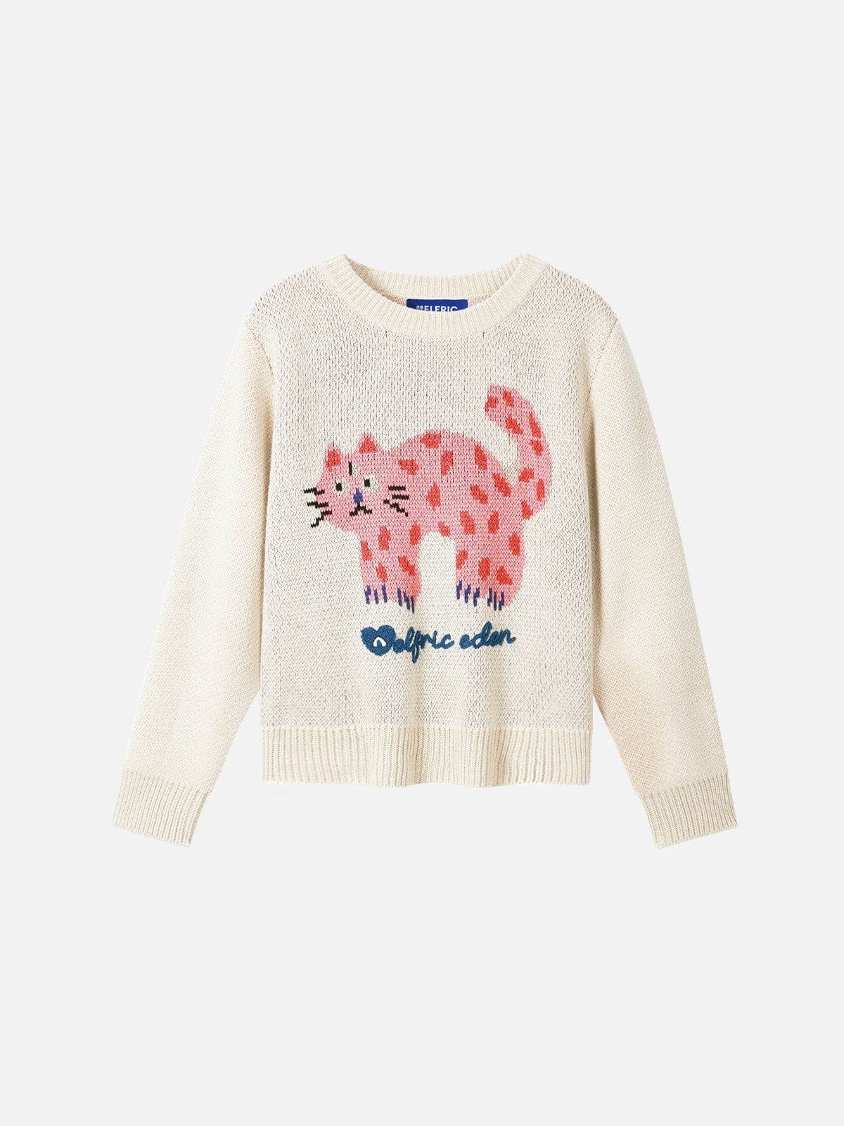 Whimsical Cat Sweater with Kitty Pattern | Aelfric Eden