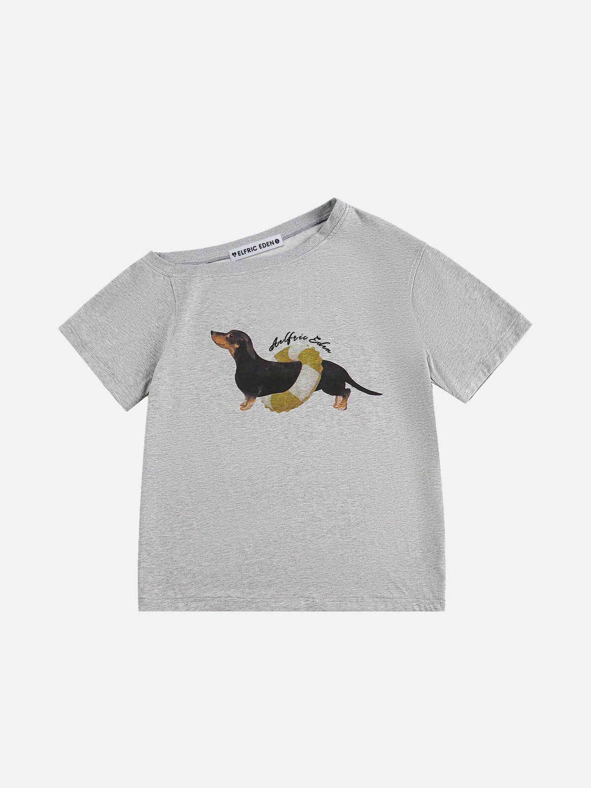Off-The-Shoulder Dachshund Graphic Tee | Aelfric Eden