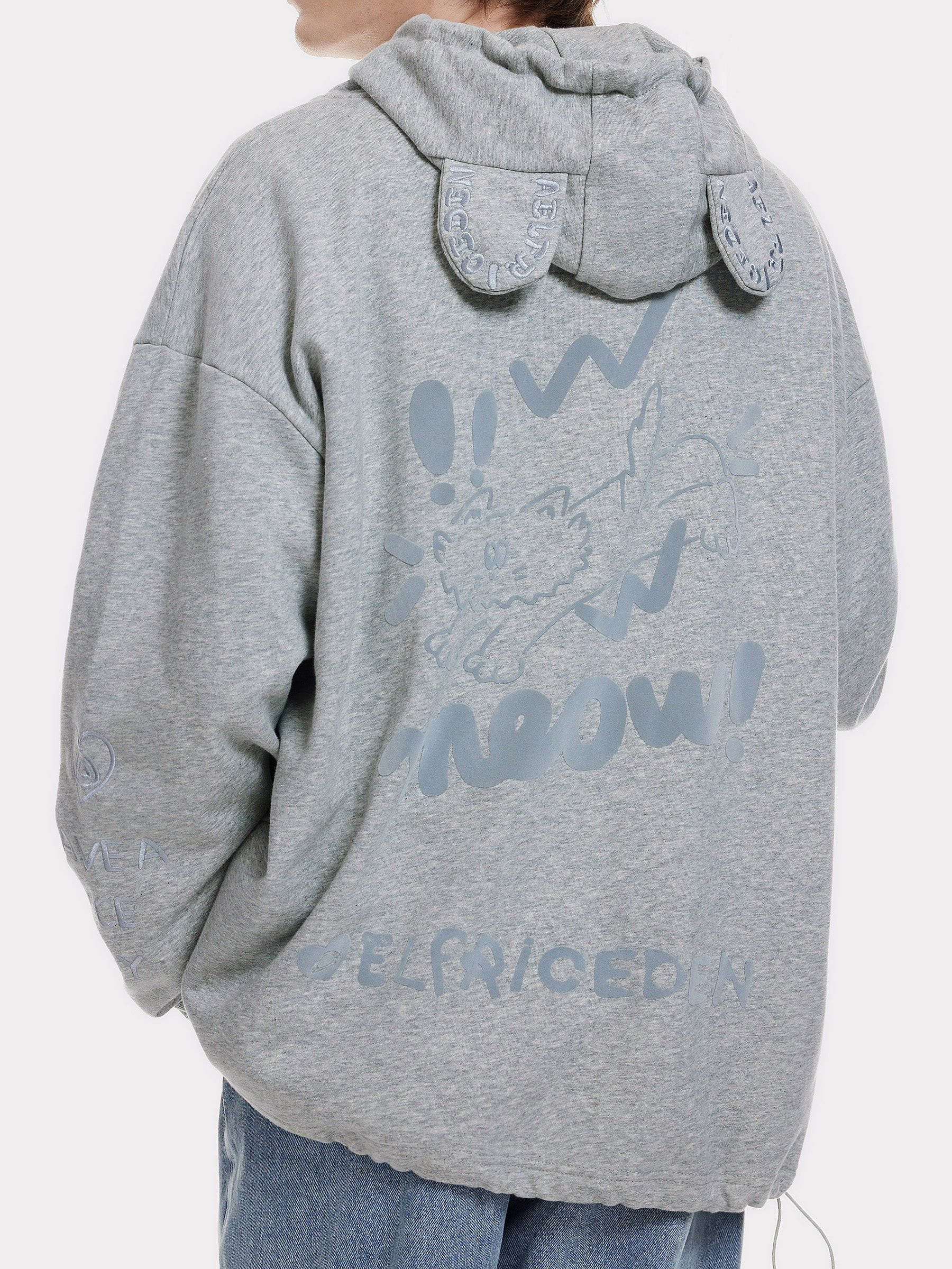 Rabbit Ears Zip Up Hoodie with Embroidery | Aelfric Eden