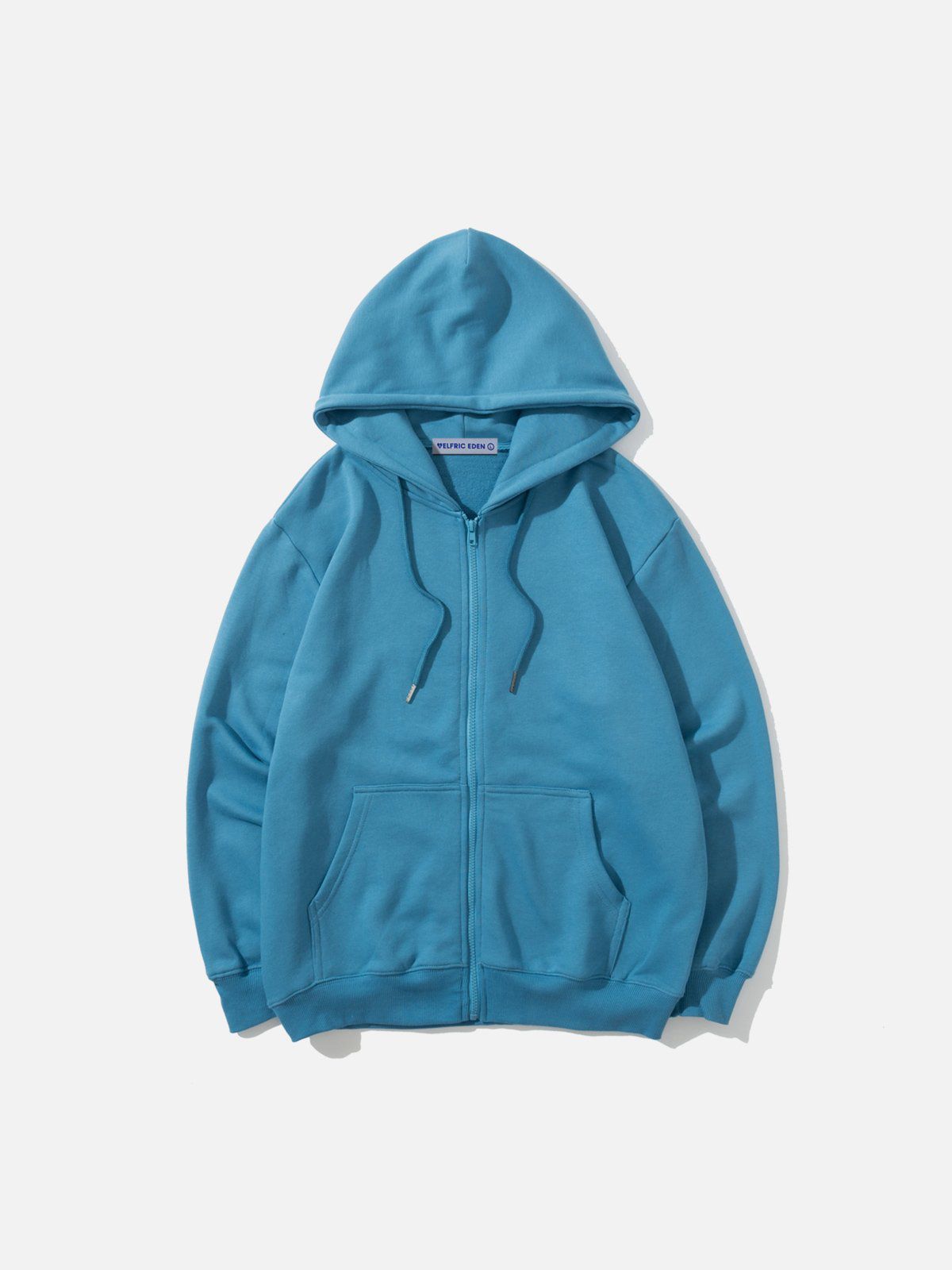 Solid Zip Up Hoodie for Men | Comfortable Cotton Blend | Aelfric Eden