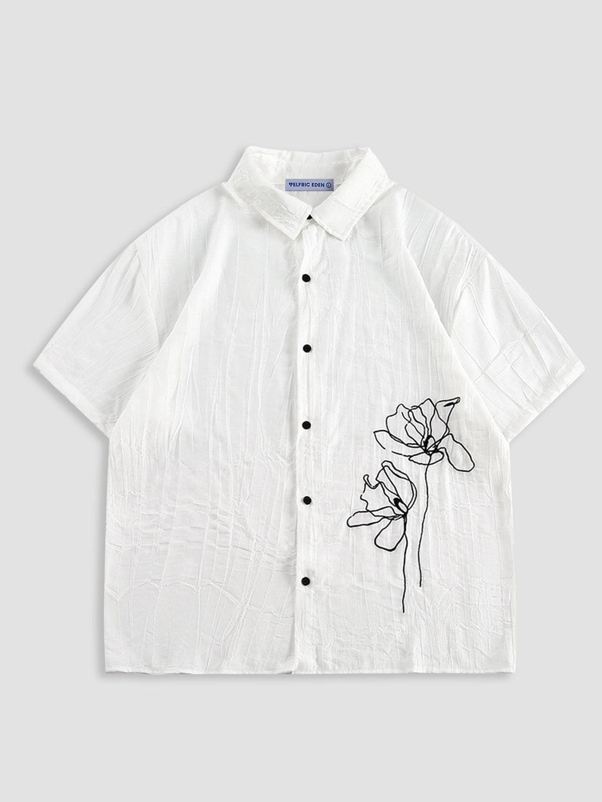 Floral Embroidered Short Sleeve Shirt | Aelfric Eden