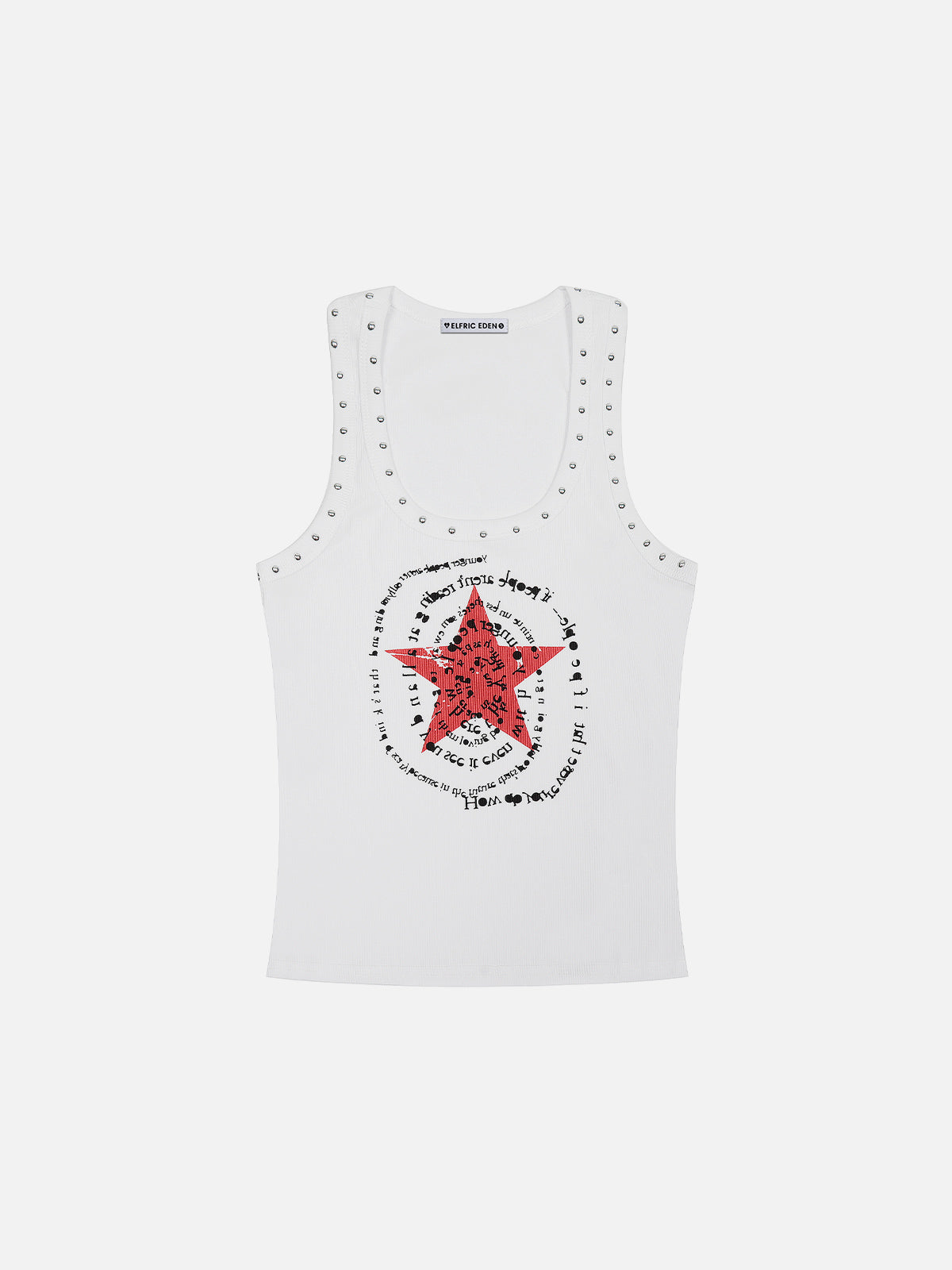 Star Print Rivet Tank Top with Metal Studs | Aelfric Eden