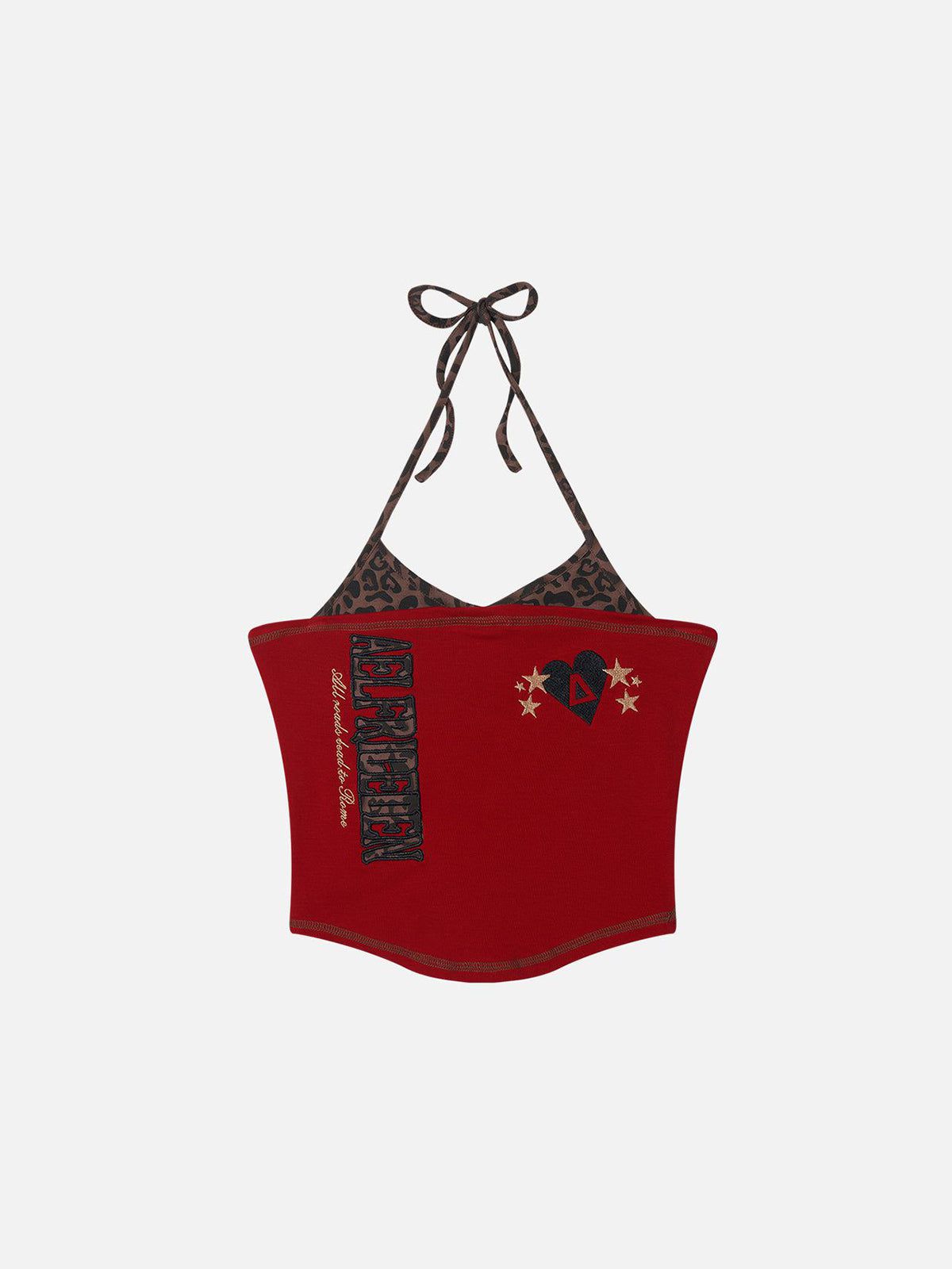 Red Leopard Print Patchwork Cami Top | Aelfric Eden