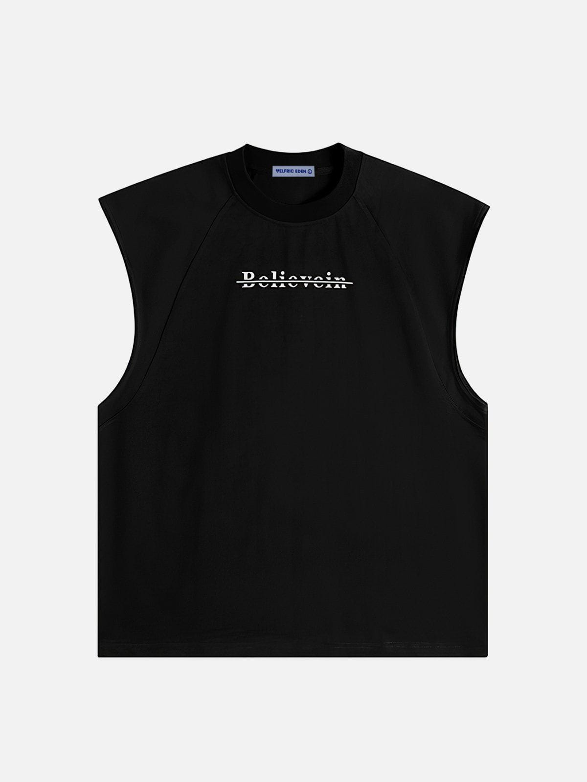 Letter Print Cotton Tank Top | Aelfric Eden