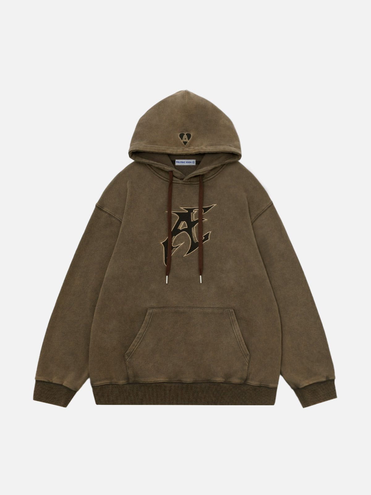 Embroidery Washed Hoodie with Relaxed Fit & Thick Interior | Aelfric Eden