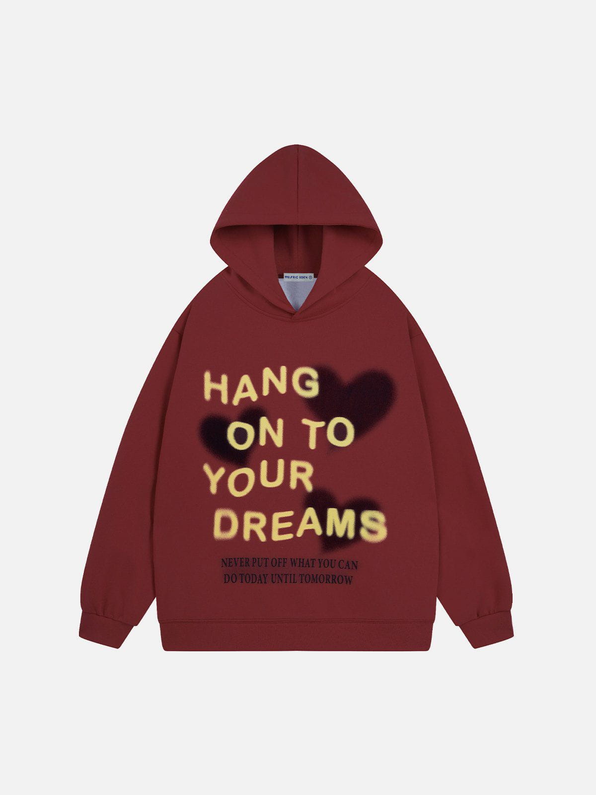 Inspiring Heart Print Hoodie with Motivational Quote | Aelfric Eden