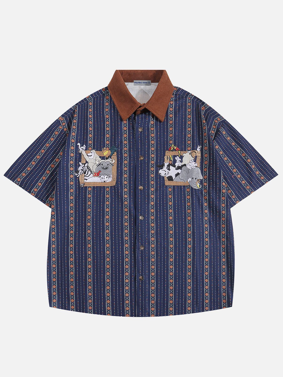 Embroidered Animal Short Sleeve Shirt | Aelfric Eden