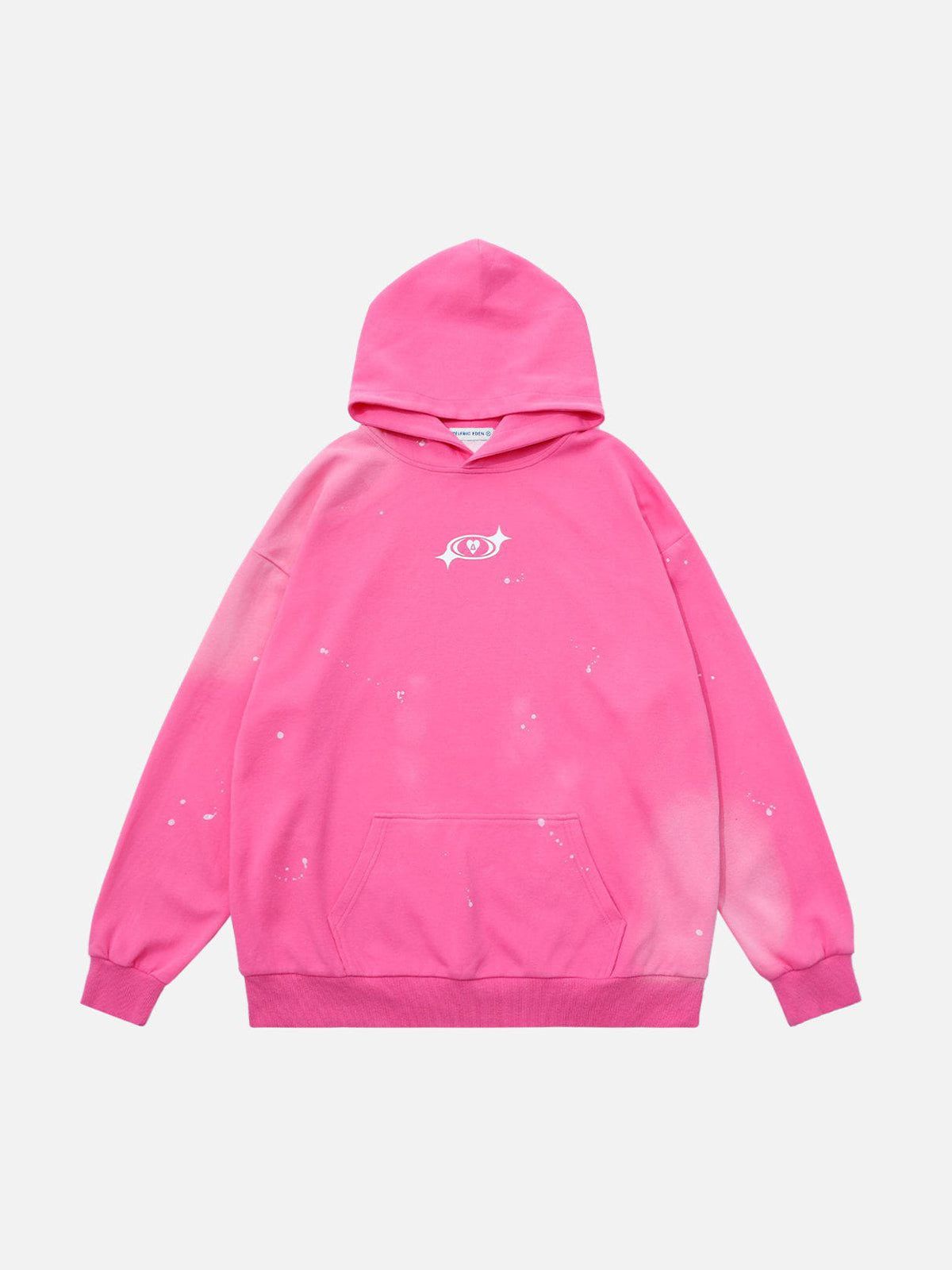 Splash-Ink Washed Hoodie | Loose Fit & Ribbed Accent | Aelfric Eden